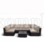 Плетеный модульный диван из искусственного ротанга YR822 Brown